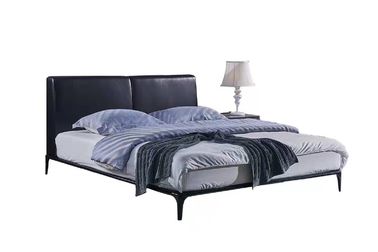 Μαλακό γνήσιο κρεβάτι 1800x2000mm, σύγχρονο ξύλινο κρεβάτι δέρματος πολυτέλειας πλαισίων