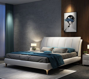 Ξύλινο κρεβάτι πλαισίων πλατφορμών επίπλων κρεβατοκάμαρων ξενοδοχείων πολυτελείας με την αποθήκευση