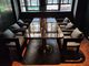 Μαρμάρινα έπιπλα Patio εστιατορίων, ορθογώνιος τετραγωνικός μαρμάρινος τοπ να δειπνήσει πίνακας